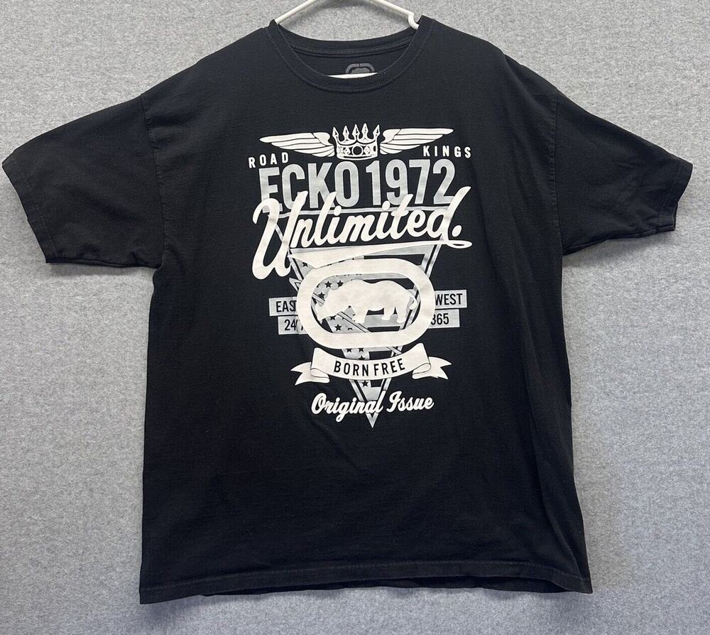 Ecko Unlimited Shirt Mens Extra Large T-shirt Born Free Graphic Print Rhino XL